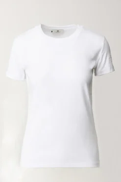Elisabetta Franchi T-shirt con Ricamo Logo Sulla ManicaGESSO
