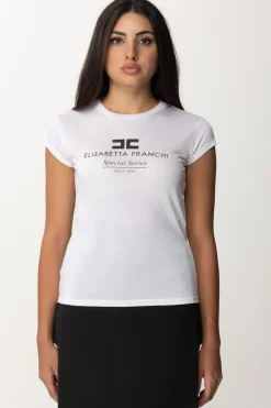 Elisabetta Franchi T-shirt In Jersey Modal con Stampa LogoGESSO