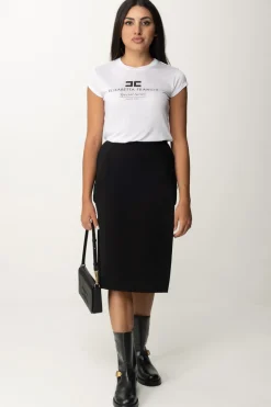 Elisabetta Franchi T-shirt In Jersey Modal con Stampa LogoGESSO