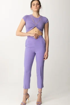 Elisabetta Franchi T-shirt Cropped con NodoIRIS