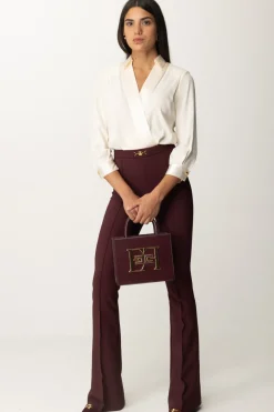 Elisabetta Franchi Tuta con Camicia e Pantalone SvasatoBURRO/ROUGE NOIR