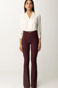 Elisabetta Franchi Tuta con Camicia e Pantalone SvasatoBURRO/ROUGE NOIR