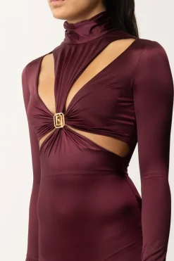 Elisabetta Franchi Tuta In Lycra con Motivo Cut-out e LogoROUGE NOIR