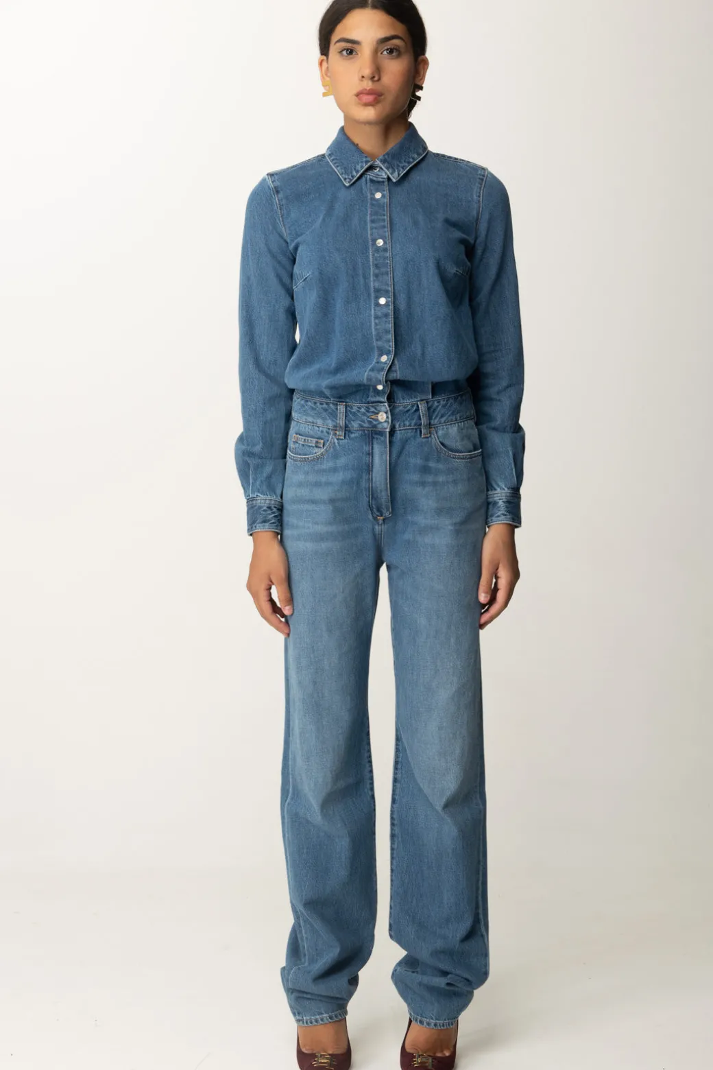 Elisabetta Franchi Tuta In JeansBLUE DENIM