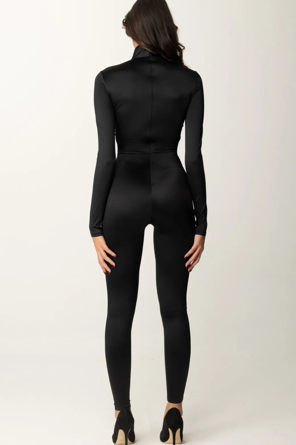 Elisabetta Franchi Tuta In Lycra con Motivo Cut-out e LogoNERO