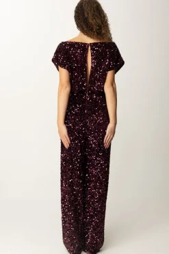 Elisabetta Franchi Tuta In Ciniglia Full PaillettesROUGE NOIR