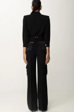 Elisabetta Franchi Tuta Lunga con Tasche e CinturaNERO