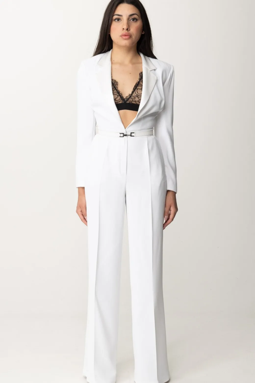 Elisabetta Franchi Tuta Lunga con Reggiseno In PizzoAVORIO