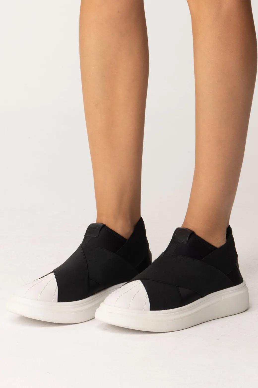 Fessura Sneaker Slip-on In TessutoBLACK/WHITE