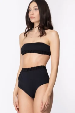 Fk Bikini a Fascia con Slip a Vita AltaNERO