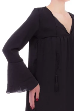 Fk Copricostume Camiclia Lunga con Scollo a V e Lacci Maniche a BluffoNERO