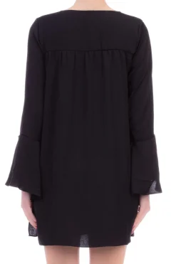 Fk Copricostume Camiclia Lunga con Scollo a V e Lacci Maniche a BluffoNERO