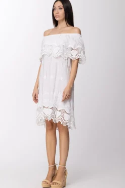 Fk Copricostume Corto con Dettagli In PizzoBIANCO