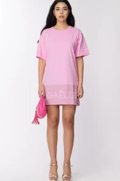 Gaëlle Paris Abito In Cotone con StrassROSA BONBON