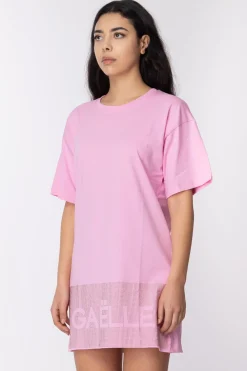 Gaëlle Paris Abito In Cotone con StrassROSA BONBON