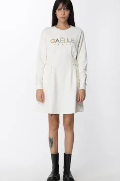 Gaëlle Paris Abito In Felpa con Logo StrassOFFWHITE
