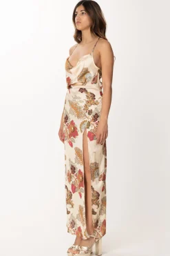 Gaëlle Paris Abito In Raso con Spacco LateralePANNA