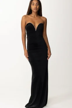 Gaëlle Paris Abito In Velluto con StrassNERO