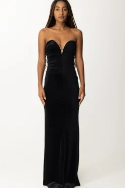 Gaëlle Paris Abito In Velluto con StrassNERO