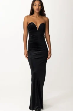 Gaëlle Paris Abito In Velluto con StrassNERO