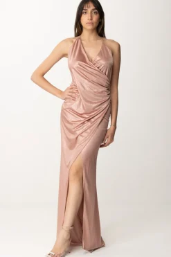 Gaëlle Paris Abito Laminato con SpaccoROSA ANTICO