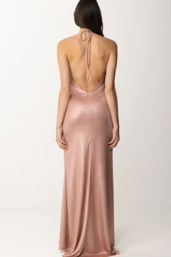 Gaëlle Paris Abito Laminato con SpaccoROSA ANTICO