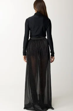 Gaëlle Paris Abito Lungo con Gonna con StrassNERO