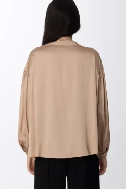 Gaëlle Paris Blusa In Raso con FioccoAVORIO