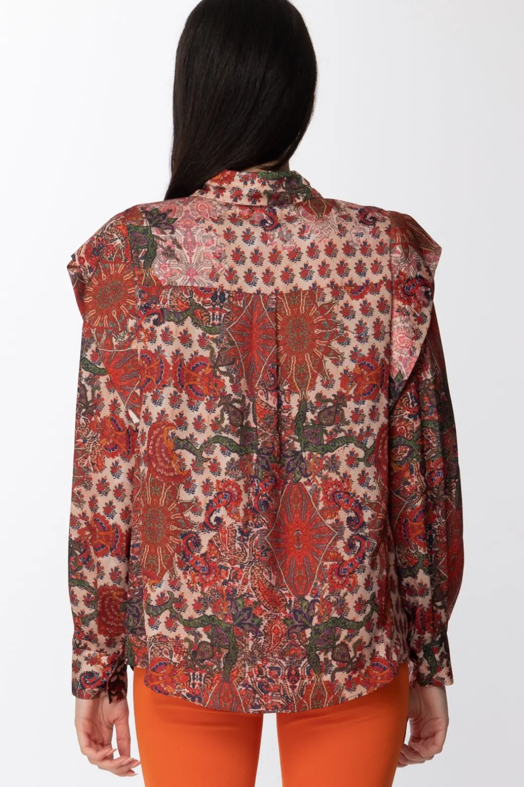 Gaëlle Paris Camicia con RouchesMULTICOLOR ARANCIONE