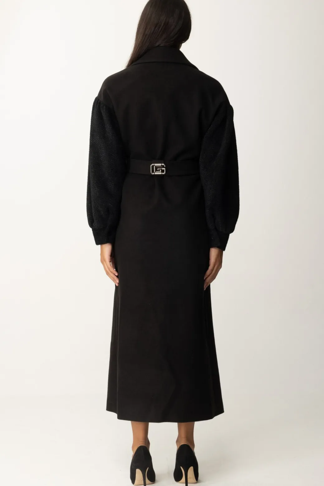 Gaëlle Paris Cappotto con CinturaNERO