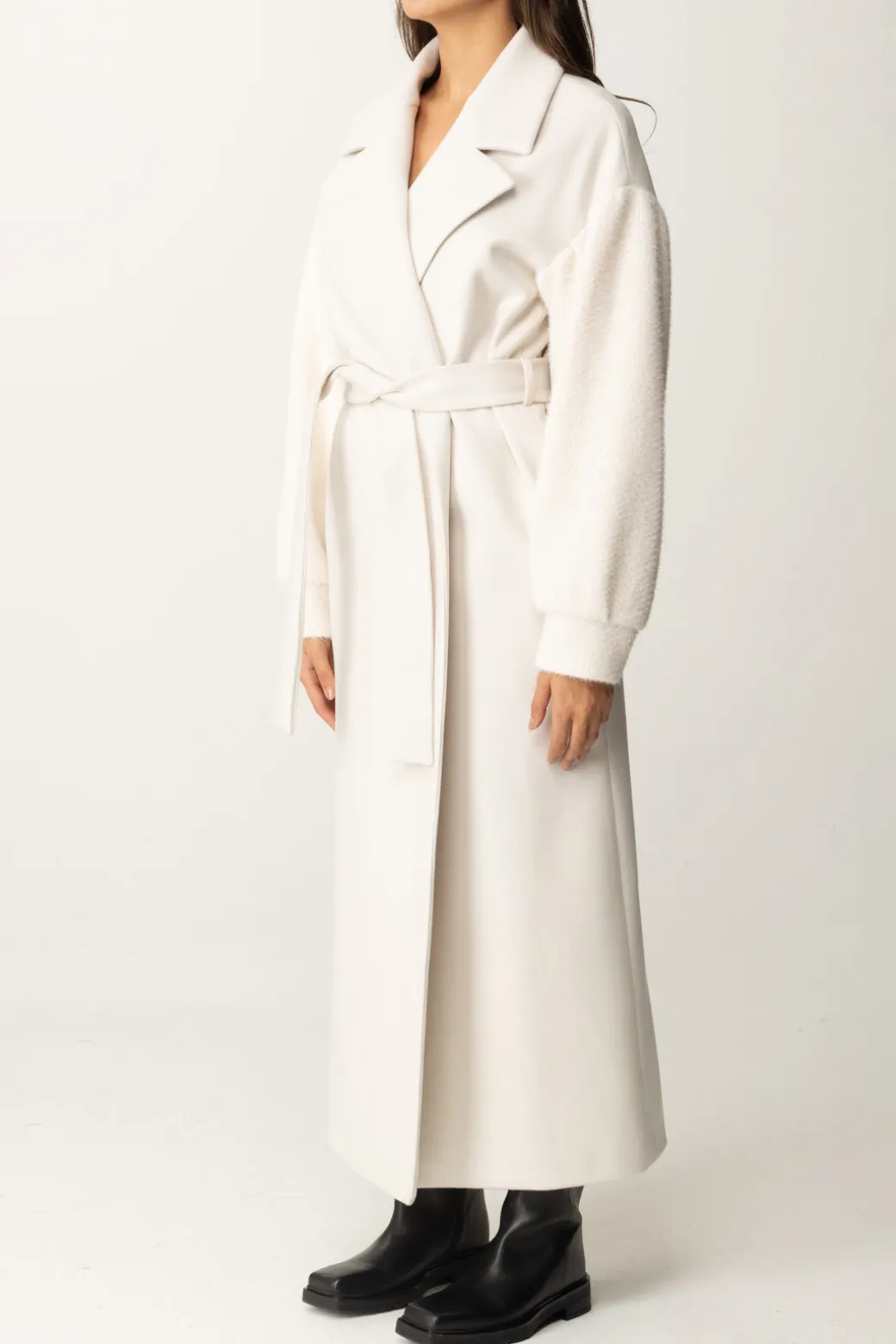 Gaëlle Paris Cappotto con CinturaPANNA