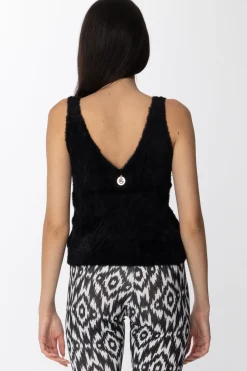 Gaëlle Paris Crop Top Fluffy con Scollo a VNERO