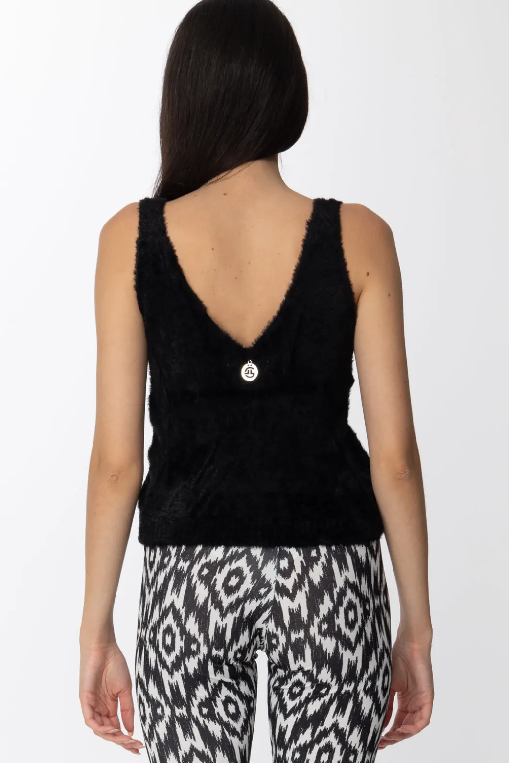 Gaëlle Paris Crop Top Fluffy con Scollo a VNERO