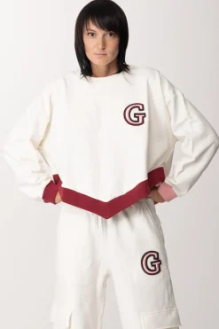 Gaëlle Paris Felpa con Dettagli BicoloreOFFWHITE