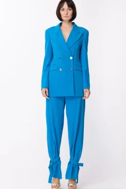 Gaëlle Paris Giacca Doppio Petto con Bottoni LogatiBLU COBALTO