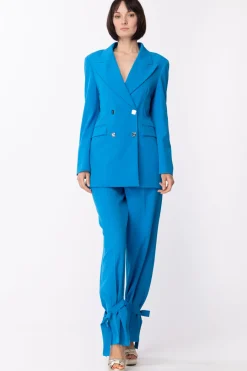 Gaëlle Paris Giacca Doppio Petto con Bottoni LogatiBLU COBALTO