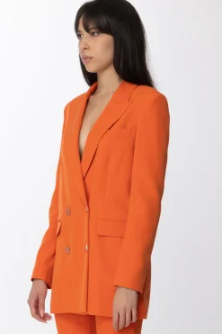 Gaëlle Paris Giacca Doppiopetto con Bottoni LogatiARANCIONE