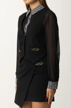 Gaëlle Paris Gilet con Logo GoldNERO