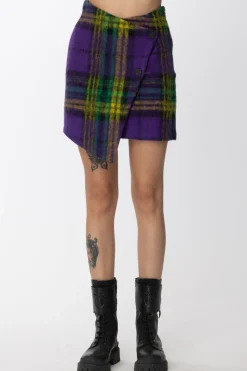 Gaëlle Paris Gonna Mini a Portafoglio In Panno FlagMULTICOLOR FUCSIA