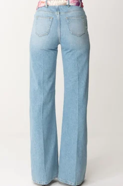 Gaëlle Paris Jeans a Palazzo con Fusciacca FlorealeBLU