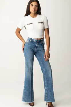 Gaëlle Paris Jeans a Zampa con Effetto VintageBLU