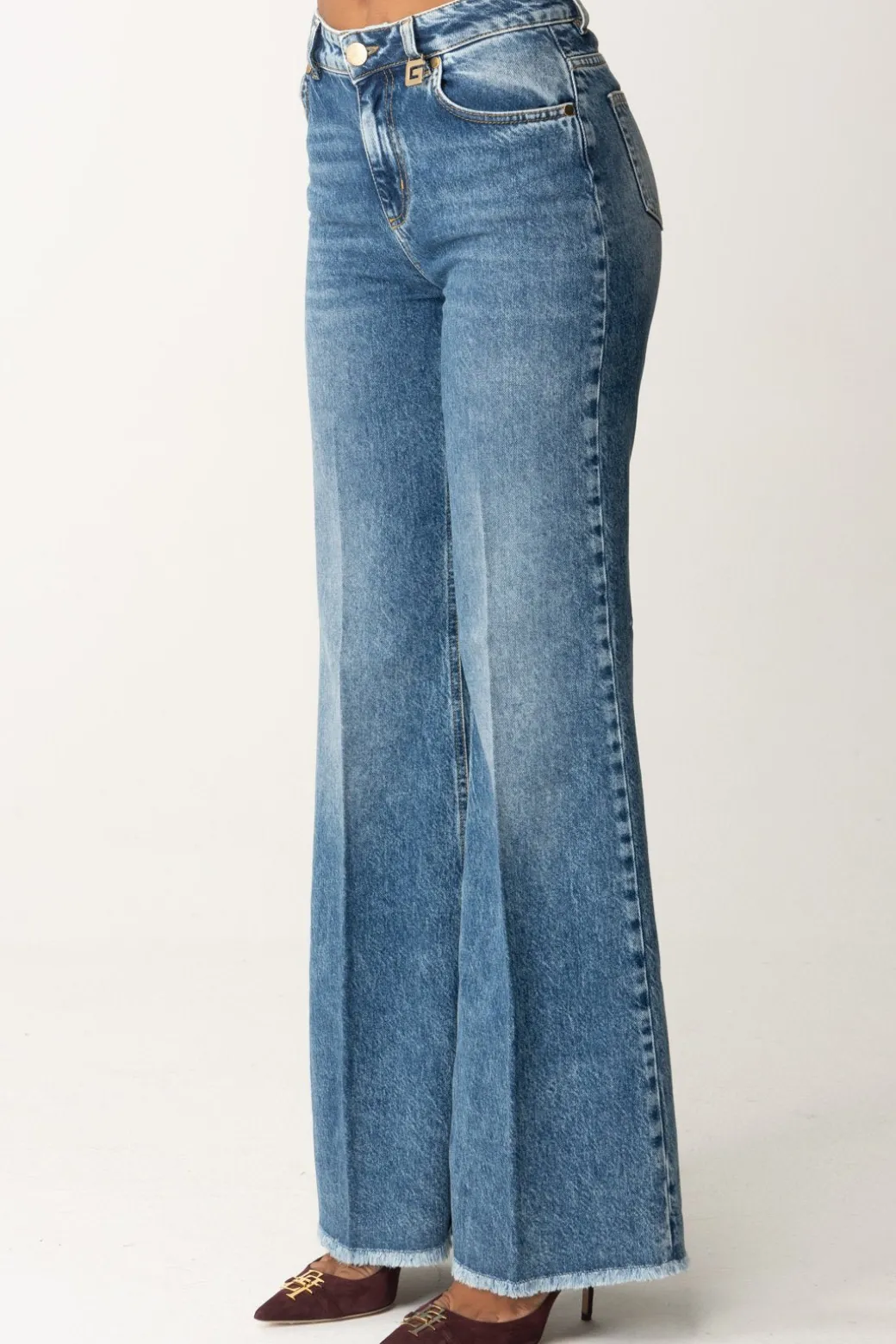 Gaëlle Paris Jeans a Zampa con Effetto VintageBLU