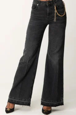 Gaëlle Paris Jeans Flare con CatenaNERO