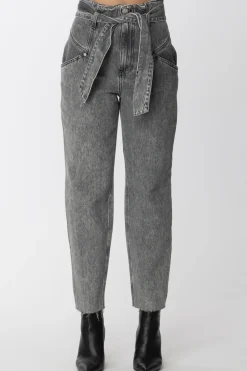 Gaëlle Paris Jeans Paperbag con CinturaNERO