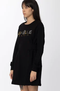 Gaëlle Paris Maxi Abito In FelpaNERO