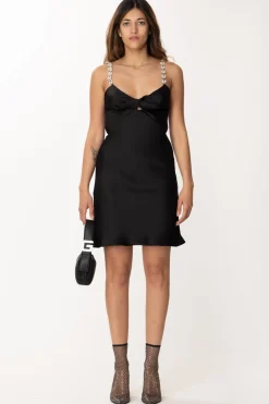 Gaëlle Paris Mini Abito con Bretelle GioielloNERO