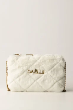 Gaëlle Paris Mini Pochette In Ecofur con TracollaAVORIO