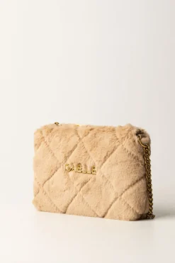 Gaëlle Paris Mini Pochette In Ecofur con TracollaCAMMELLO