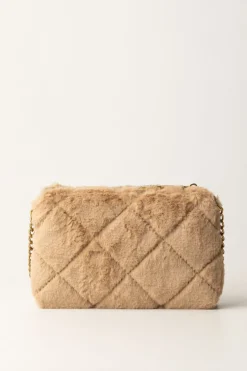 Gaëlle Paris Mini Pochette In Ecofur con TracollaCAMMELLO