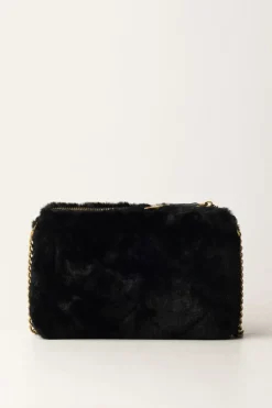 Gaëlle Paris Mini Pochette In Ecofur con TracollaNERO